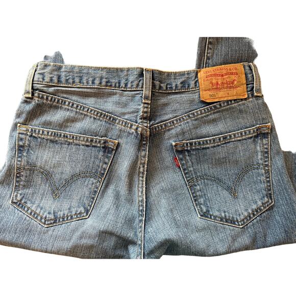 Levi’s 501 3 Palms Printed Cuff Cropped Women’s Jeans - size 32 - Picture 3 of 9